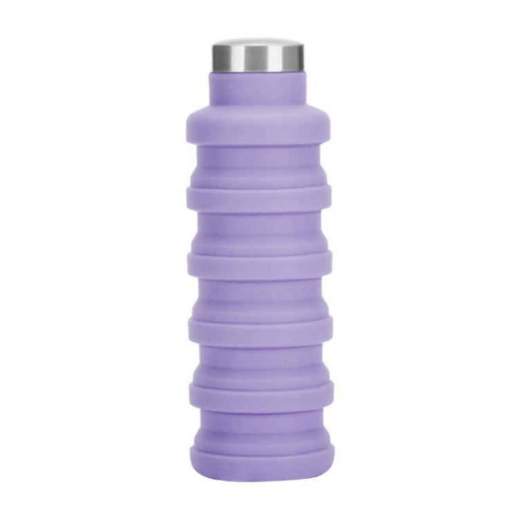 Bottiglia d'acqua portatile in silicone Bottiglia di caffè pieghevole a scomparsa Viaggio all'aperto Bere Bollitore per bevande sportive, capacità: 500 ml, Gray, Orange, Blue, Purple