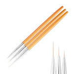 Set 3 pennelli oro per nail art e gel UV
