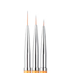 Set 3 pennelli oro per nail art e gel UV