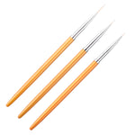 Set 3 pennelli oro per nail art e gel UV
