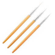 3 PCS Oro Nail Art Linee Pennello per pittura Pennello per gel UV professionale Punte per smalto Kit di strumenti per disegno manicure 3D Design