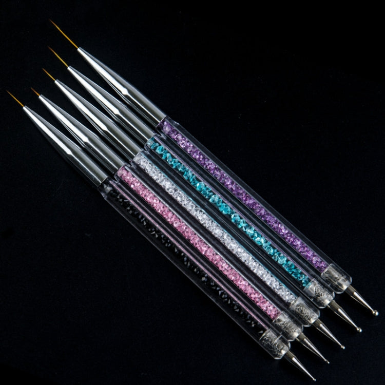 Nail Art Punteggiatura Penna Acrilico Strass Cristallo Gel UV Pittura Strumento per manicure Disegno Liner Decorazione pennello per fiori