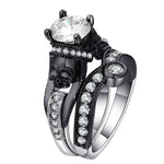 2 pezzi di gioielli di moda stile punk con anello teschio, 10, 11, 12, 5, 6, 7, 8, 9
