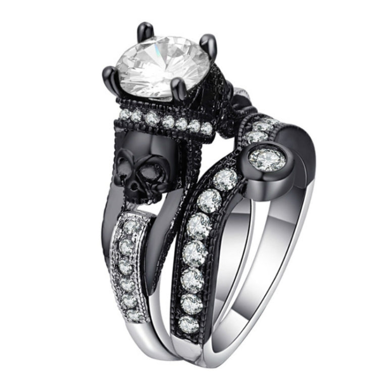 2 pezzi di gioielli di moda stile punk con anello teschio, 10, 11, 12, 5, 6, 7, 8, 9