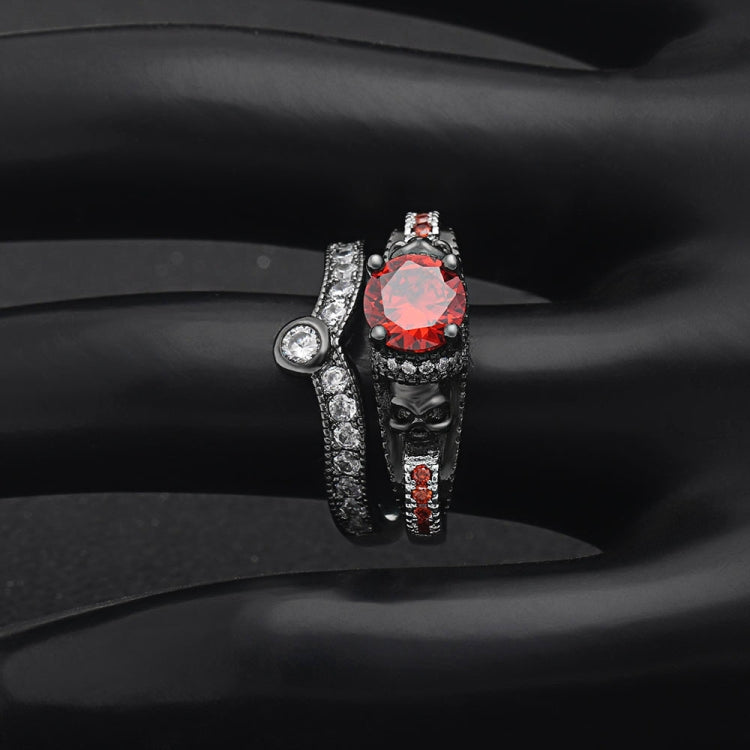 2 pezzi di gioielli di moda stile punk con anello teschio, 10, 11, 12, 5, 6, 7, 8, 9