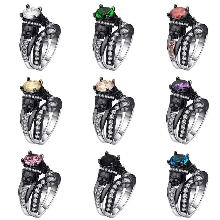 2 pezzi di gioielli di moda stile punk con anello teschio, 10, 11, 12, 5, 6, 7, 8, 9