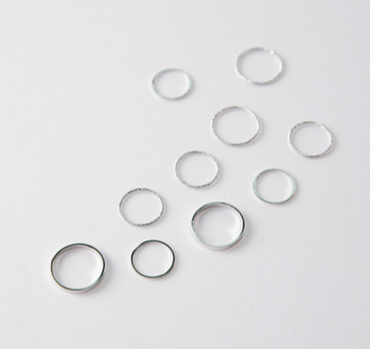 Set di anelli di giunzione vintage dal design semplice