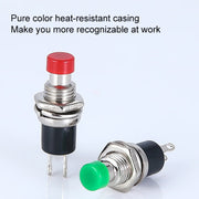 Interruttore a pulsante momentaneo a 2 pin multicolore con filettatura 7 mm da 10 pezzi