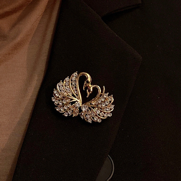 Spilla in cristallo con cigno Spille con strass animali per donna