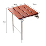 Sedia da doccia relax pieghevole in legno fissata al muro Sedile solido, Folding Solid Chair
