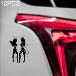 10 pezzi QYPF ANGEL DEVIL Sexy Girl Adesivo per auto Car Styling Decal, Dimensioni: 18x14 cm, Sexy Girl