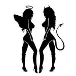 10 pezzi QYPF ANGEL DEVIL Sexy Girl Adesivo per auto Car Styling Decal, Dimensioni: 18x14 cm, Sexy Girl