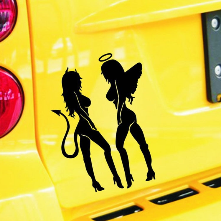 10 pezzi QYPF ANGEL DEVIL Sexy Girl Adesivo per auto Car Styling Decal, Dimensioni: 18x14 cm, Sexy Girl