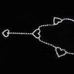 Cinture di strass sexy con catena a cuore vintage, lunghezza: 120 cm