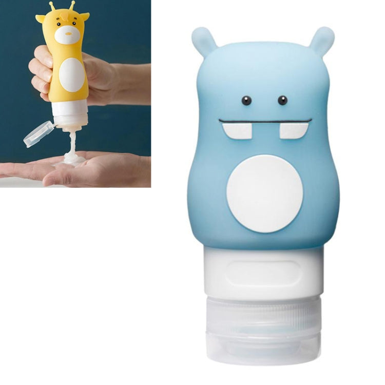 Scatola portaoggetti portatile per shampoo da viaggio, lozione per il corpo, bottiglia per cosmetici, Giraffe, White Horse, Blue Hippo