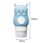 Scatola portaoggetti portatile per shampoo da viaggio, lozione per il corpo, bottiglia per cosmetici, Giraffe, White Horse, Blue Hippo