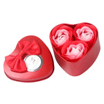 3 fiori di sapone Regali di San Valentino Regali Tanabata Regali creativi di nozze Rose in scatola di ferro a forma di cuore