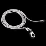 Collana a catena in osso di serpente placcato argento Collana sottile femminile, 1mm 16 inch, 1mm 18 inch, 1mm 20 inch, 1mm 22 inch, 1mm 24 inch, 1mm 26 inch, 1mm 28 inch, 1mm 30 inch, 2mm 16 inch, 2mm 18 inch, 2mm 20 inch, 2mm 22 inch, 2mm 24 inch