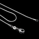 Collana a catena in osso di serpente placcato argento Collana sottile femminile, 1mm 16 inch, 1mm 18 inch, 1mm 20 inch, 1mm 22 inch, 1mm 24 inch, 1mm 26 inch, 1mm 28 inch, 1mm 30 inch, 2mm 16 inch, 2mm 18 inch, 2mm 20 inch, 2mm 22 inch, 2mm 24 inch