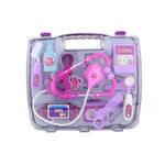 Set di stetoscopi di simulazione Scatola di medicinali portatile Giocattolo per giochi di ruolo da medico per bambini, Stethoscope Set (Purple), Stethoscope Set (Blue)