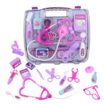 Set di stetoscopi di simulazione Scatola di medicinali portatile Giocattolo per giochi di ruolo da medico per bambini, Stethoscope Set (Purple), Stethoscope Set (Blue)