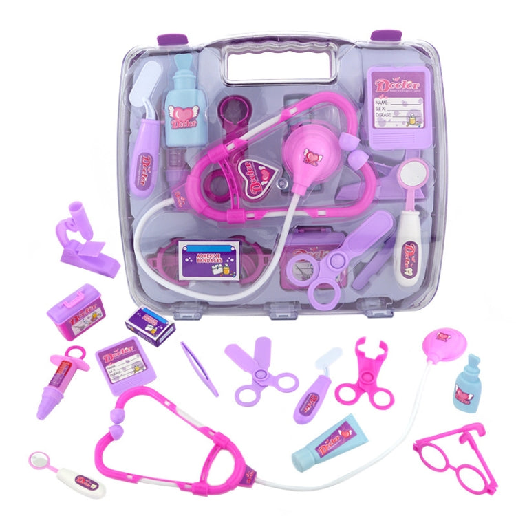 Set di stetoscopi di simulazione Scatola di medicinali portatile Giocattolo per giochi di ruolo da medico per bambini, Stethoscope Set (Purple), Stethoscope Set (Blue)
