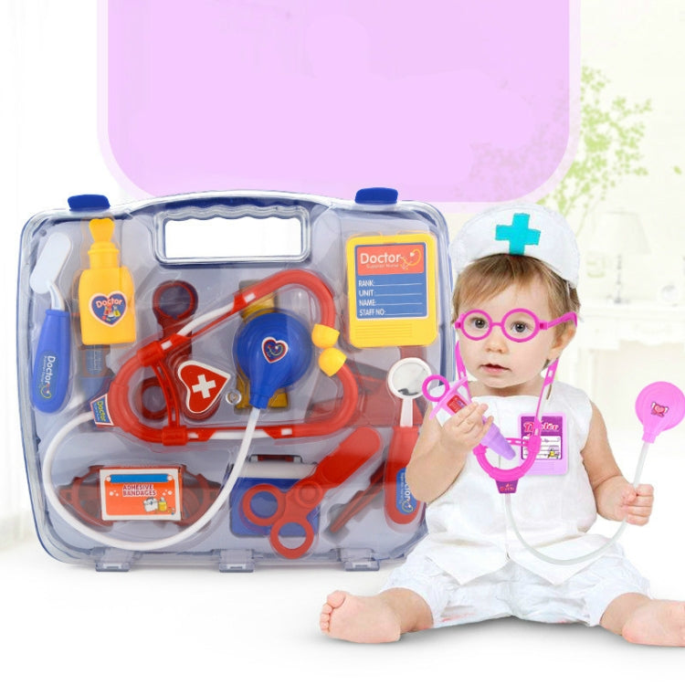 Set di stetoscopi di simulazione Scatola di medicinali portatile Giocattolo per giochi di ruolo da medico per bambini, Stethoscope Set (Purple), Stethoscope Set (Blue)