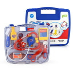 Set di stetoscopi di simulazione Scatola di medicinali portatile Giocattolo per giochi di ruolo da medico per bambini, Stethoscope Set (Purple), Stethoscope Set (Blue)