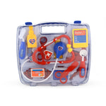 Set di stetoscopi di simulazione Scatola di medicinali portatile Giocattolo per giochi di ruolo da medico per bambini, Stethoscope Set (Purple), Stethoscope Set (Blue)