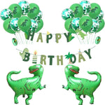 Set per feste a tema dinosauro Lettera di compleanno Tirare bandiera Pellicola in alluminio Paillettes Dinosauro Palloncino Decorazione per compleanno per bambini, Dinosaur Theme Party Set