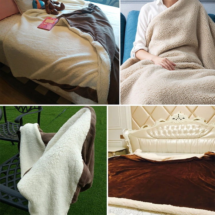 Coperta per divano invernale Coperta per pisolino da ufficio in pile di cashmere doppio spessore, 1x1.6m, 1.2x2m, 1.5x2m, 1.8x2m, 2x2.3m