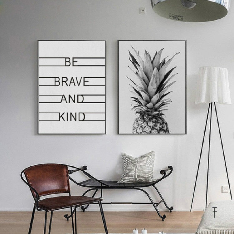 Nucleo del soggiorno con pittura decorativa senza cornice, moderno e minimalista, con lettera di ananas, 13x18cm, 15x20cm, 20x25cm, 21x30cm, 30x40cm, 40x50cm, 40x60cm, 50x70cm