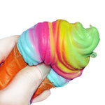 2 giocattoli di decompressione del cono gelato arcobaleno con corda, rainbow ice cream