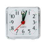 Sveglia quadrata con custodia trasparente, orologio elettronico da ufficio, da comodino, digitale compatto, per mini camera da letto
