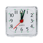 Sveglia quadrata con custodia trasparente, orologio elettronico da ufficio, da comodino, digitale compatto, per mini camera da letto