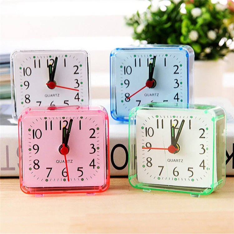 Sveglia quadrata con custodia trasparente, orologio elettronico da ufficio, da comodino, digitale compatto, per mini camera da letto