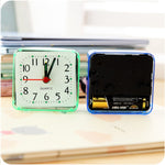 Sveglia quadrata con custodia trasparente, orologio elettronico da ufficio, da comodino, digitale compatto, per mini camera da letto