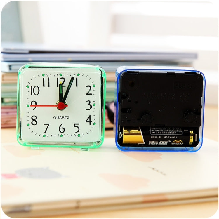 Sveglia quadrata con custodia trasparente, orologio elettronico da ufficio, da comodino, digitale compatto, per mini camera da letto
