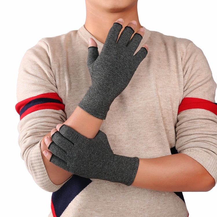 Un paio di guanti mezze dita sportivi traspiranti per l'assistenza sanitaria Guanti da pressione per artrite da allenamento per la riabilitazione, Gray S, Black Fiber S, Hemp Gray Dispensing S, Gray M, Black Fiber M, Hemp Gray Dispensing M, Gray L     ...