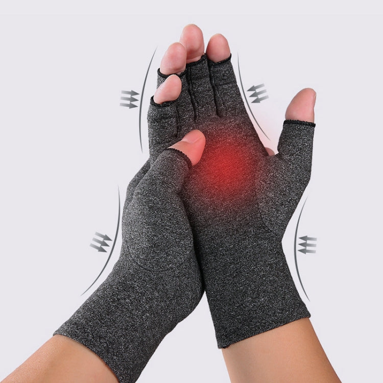 Un paio di guanti mezze dita sportivi traspiranti per l'assistenza sanitaria Guanti da pressione per artrite da allenamento per la riabilitazione, Gray S, Black Fiber S, Hemp Gray Dispensing S, Gray M, Black Fiber M, Hemp Gray Dispensing M, Gray L     ...