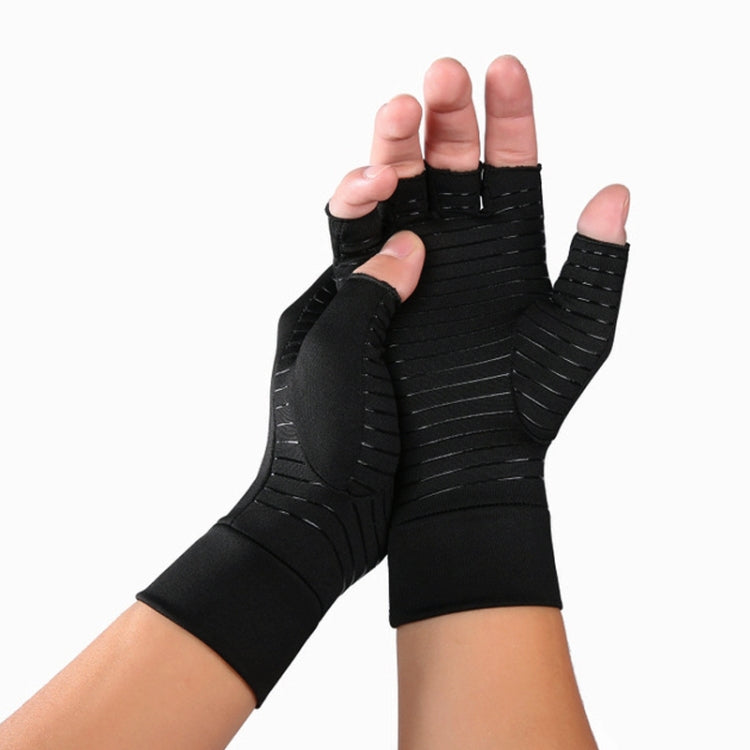 Un paio di guanti mezze dita sportivi traspiranti per l'assistenza sanitaria Guanti da pressione per artrite da allenamento per la riabilitazione, Gray S, Black Fiber S, Hemp Gray Dispensing S, Gray M, Black Fiber M, Hemp Gray Dispensing M, Gray L     ...