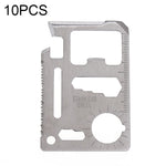 100 pezzi 11 in 1 taglierina portatile multifunzione per carte da esterno in acciaio inossidabile con custodia in pelle, dimensioni: 6,9 x 4,5 cm, 10 PCS