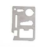 100 pezzi 11 in 1 taglierina portatile multifunzione per carte da esterno in acciaio inossidabile con custodia in pelle, dimensioni: 6,9 x 4,5 cm, 10 PCS