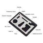 100 pezzi 11 in 1 taglierina portatile multifunzione per carte da esterno in acciaio inossidabile con custodia in pelle, dimensioni: 6,9 x 4,5 cm, 10 PCS
