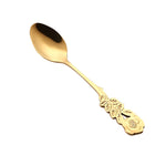 Piccolo mini cucchiaio da caffè con fiore di rosa in acciaio inossidabile, cucchiaio da tè, cucchiaino da tè, cucchiaio da dessert, stoviglie con manico lungo