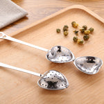 2 pezzi in acciaio inossidabile pratico a forma di cuore con infusore per tè e cucchiaio, Heart Shape Tea Infuser