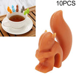 Riconoscitore multifunzione per tazza di bicchiere di vino in silicone da 10 pezzi, Squirrel (Green), Squirrel (Blue), Squirrel (Coffee), Squirrel (Gray), Squirrel (Orange)