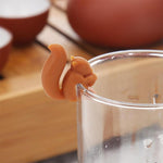 Riconoscitore multifunzione per tazza di bicchiere di vino in silicone da 10 pezzi, Squirrel (Green), Squirrel (Blue), Squirrel (Coffee), Squirrel (Gray), Squirrel (Orange)