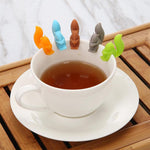 Riconoscitore multifunzione per tazza di bicchiere di vino in silicone da 10 pezzi, Squirrel (Green), Squirrel (Blue), Squirrel (Coffee), Squirrel (Gray), Squirrel (Orange)