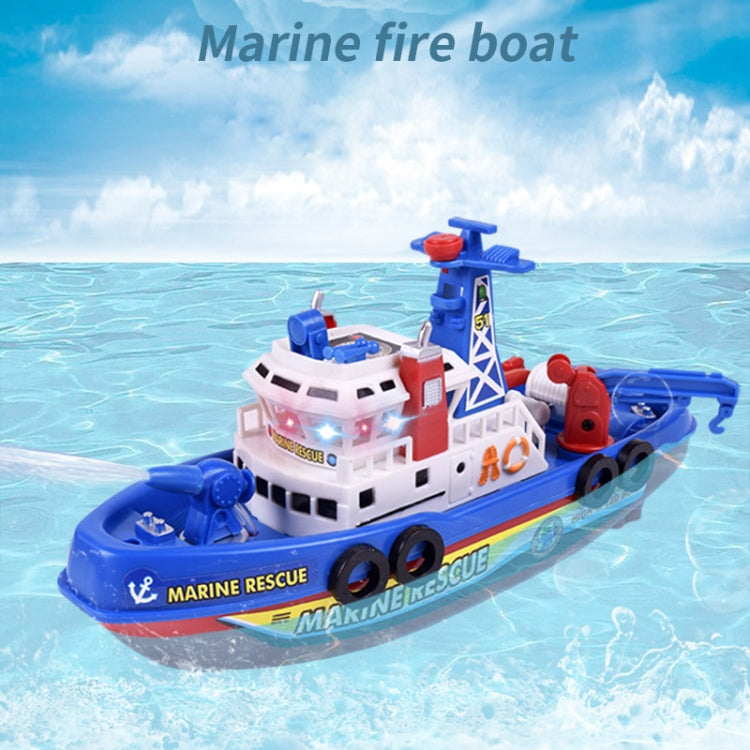 Giocattolo per doccia per bambini con barca dei pompieri da pesca elettrica con getto d'acqua e funzione di luce e suono, Electric Fishing Fire Boat
